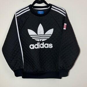 Adidas x Rita Ora Black Quilted Crewneck Sweater